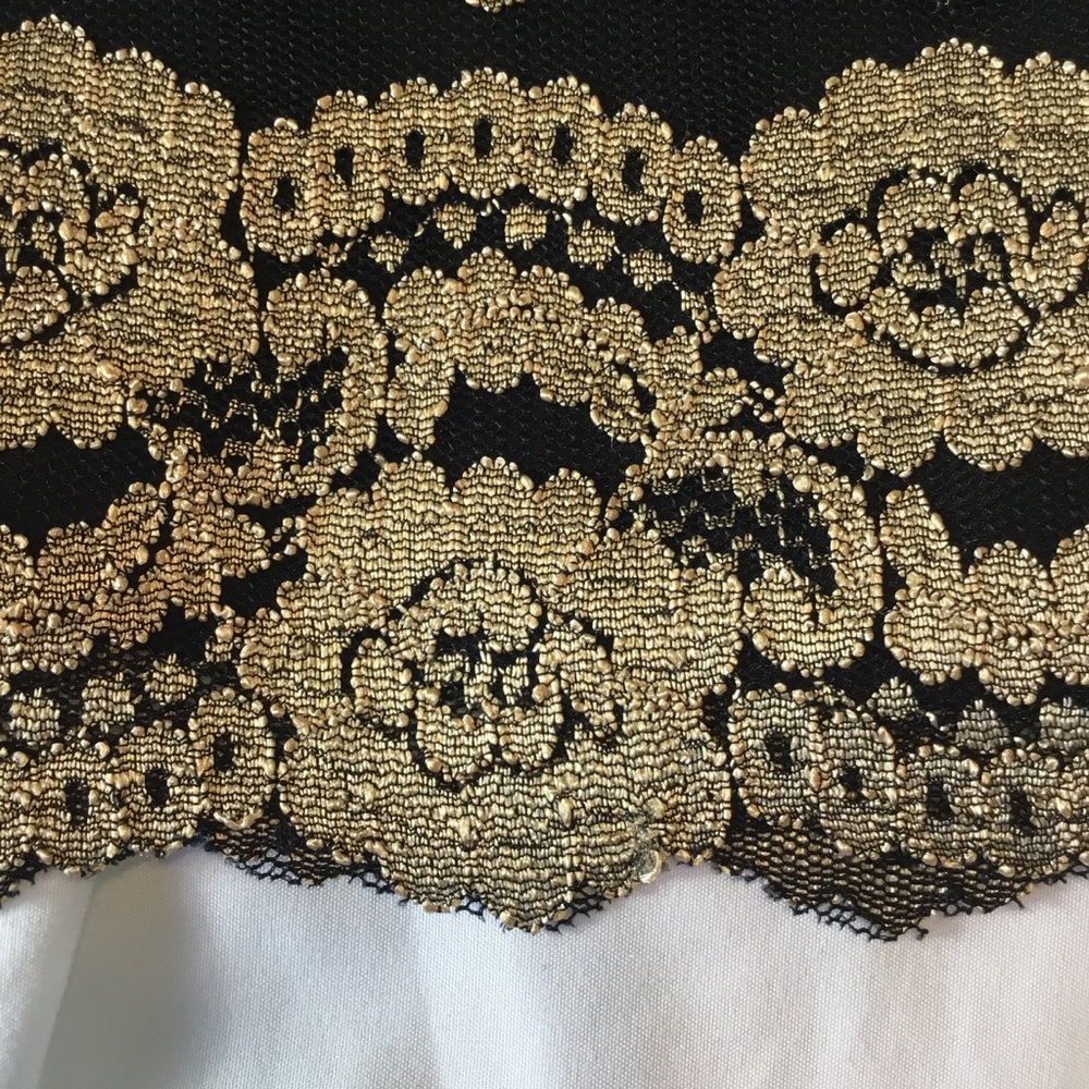 Cremieux Black & Gold‎ Lace Dress Long Sleeve Size2 - Picture 9 of 14